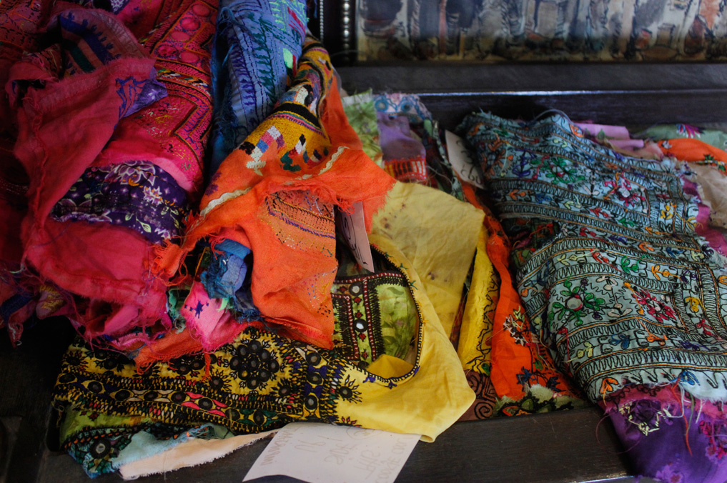 antique embroidered panels - part of traditional Indian clothing, collected from villages across the country.