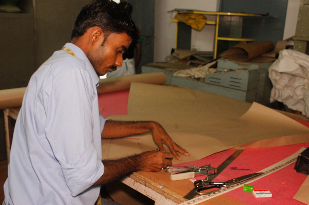 Suraj, our sampling master works on developing all the patterns - the foundation of well contructed garments.